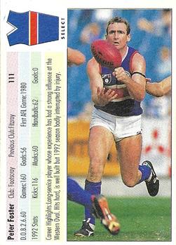 1993 Select AFL #111 Peter Foster Back